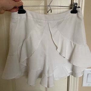 White ruffled shorts